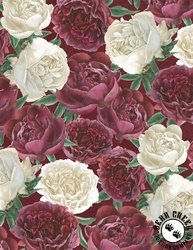Wilmington Prints Crimson Blooms Large Florals Red