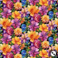 Studio E Fabrics Flower Fusion Large Packed Floral Multi