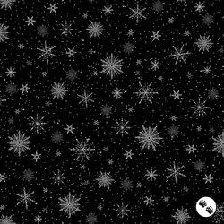 P&B Textiles Believe Snowflake Allover Black