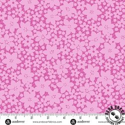 Andover Fabrics Colored Me Whispered Laced Blooms Pink