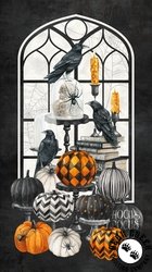 Northcott Spellbound Panel Black/Multi