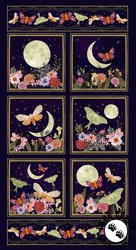 Blank Quilting Midnight Rendezvous Moths with Flower and Moons Panel
