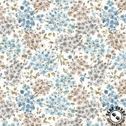 Riley Blake Designs Blue Escape Coastal Floral Off White