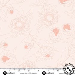 Andover Fabrics Colored Me Whispered Protea Whisper Light Salmon