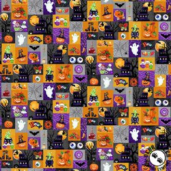 Blank Quilting Spooky Aura Patchwork Orange Blank Quilting Spooky Aura Patchwork Orange