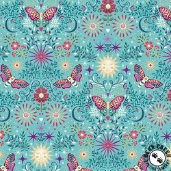 Andover Fabrics Luna Night Garden Teal