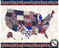 QT Fabrics American Tapestry US Map Panel