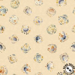 QT Fabrics Poultry in Motion Chicks Tan