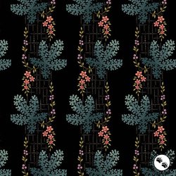 Andover Fabrics Dahlia Tree Moss Midnight Andover Fabrics Dahlia Tree Moss Midnight