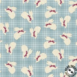 Benartex A Wooly Garden Bunnies Light Teal Benartex A Wooly Garden Bunnies Light Teal