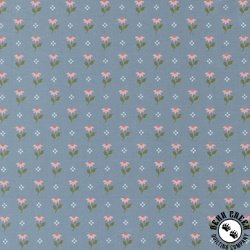 Moda Wild Honey Bumbling Posies sky