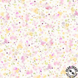 P&B Textiles Sally's Speckle 108 Inch Wide Backing Fabric Paint Splatter Pink/Yellow