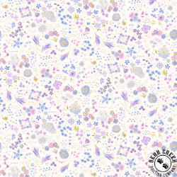 Moda Delphinium Collage Snowdrop