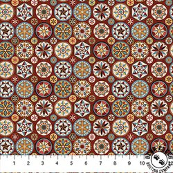 Northcott Barn Quilts Circles Red/Multi