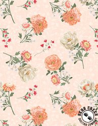 Wilmington Prints Peach Whispers Bouquet Toss Coral