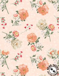 Wilmington Prints Peach Whispers Bouquet Toss Coral Wilmington Prints Peach Whispers Bouquet Toss Coral