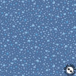 P&B Textiles Happy Ocean Life Tonal Bubbles Dark Blue