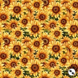 QT Fabrics Sunflower Serenade Packed Sunflowers Green QT Fabrics Sunflower Serenade Packed Sunflowers Green