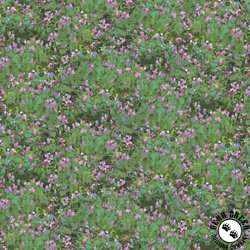 P&B Textiles Spring Mill Pink Flower Field Green/Pink