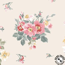 Maywood Studio La Fleur Flannel Bouquets Cream Maywood Studio La Fleur Flannel Bouquets Cream