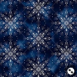 Hoffman Fabrics Midnight Perch Snowflakes Midnight/Silver