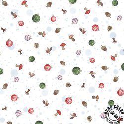 P&B Textiles Frost and Fable Ornament Toss White