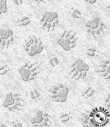 QT Fabrics The Wonder of Nature Animal Paw Prints Gray