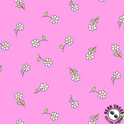 Andover Fabrics Flutter Daisies Pink