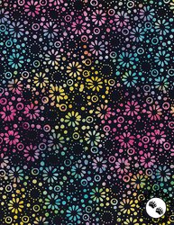 Wilmington Prints Candy Crush Batiks Dotted Daisies Black/Multi