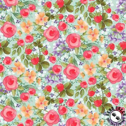 Studio E Fabric In The Thicket Large Floral Blue/Multi Studio E Fabric In The Thicket Large Floral Blue/Multi