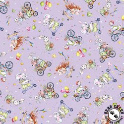 P&B Textiles Whiskerville Bike Toss Light Purple