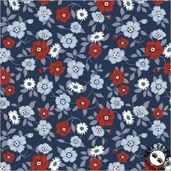 Windham Fabrics Front Porch Vining Blooms Navy