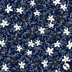 P&B Textiles Joyful Holiday Floral Toss Navy P&B Textiles Joyful Holiday Floral Toss Navy