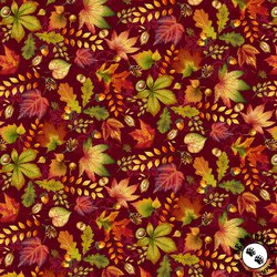 Studio E Fabrics Autumn Fields Autumn Leaves Burgundy