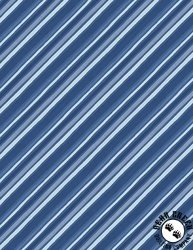 Wilmington Prints Blossom Blues Stripe Blue