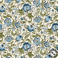 Studio E Fabrics Ashdown Forest Jacobean Floral Pale Ecru