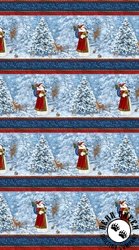Northcott St Nicholas Border Stripe Dark Blue/Multi