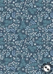 Lewis and Irene Fabrics A Winter's Moon Frosted Foliage Winter Skies Blue with Pearl Lewis and Irene Fabrics A Winter's Moon Frosted Foliage Winter Skies Blue with Pearl