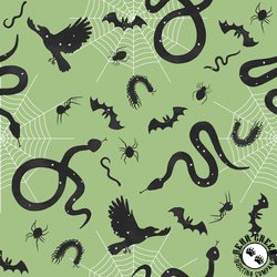 Studio E Fabrics Paranormal Parade Creepy Crawlies Green Studio E Fabrics Paranormal Parade Creepy Crawlies Green