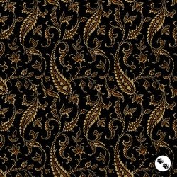 Andover Fabrics Bridgeport Paisley Vines Black