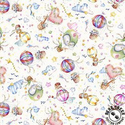 P&B Textiles Whiskerville Hot Air Balloon Toss Cream P&B Textiles Whiskerville Hot Air Balloon Toss Cream