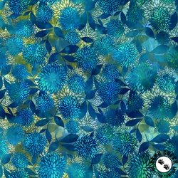 In The Beginning Fabrics Allure Mums Blue