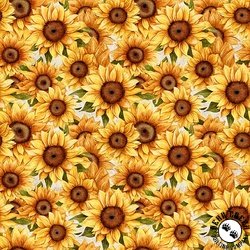 QT Fabrics Sunflower Serenade Packed Sunflowers White QT Fabrics Sunflower Serenade Packed Sunflowers White