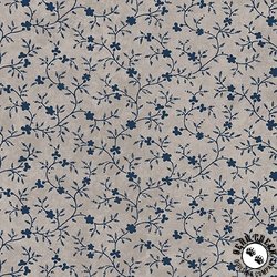 Maywood Studio Patchwork Blue Vines Tan