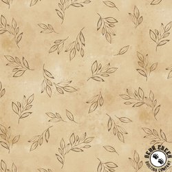 P&B Textiles Floral Chic Tonal Tossed Leaves Neutral/Tan