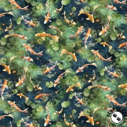 P&B Textiles Koi Pond Allover Multi P&B Textiles Koi Pond Allover Multi