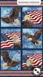 Northcott Stonehenge Stars and Stripes 13 Blocks Navy/Multi