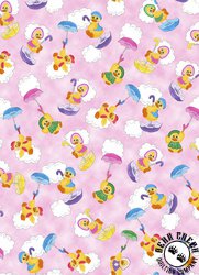 QT Fabrics Spring Showers Duckies Pink