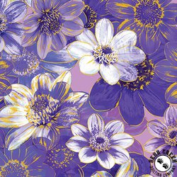 Benartex Metallic Impressions Garden Impressions Violet Benartex Metallic Impressions Garden Impressions Violet