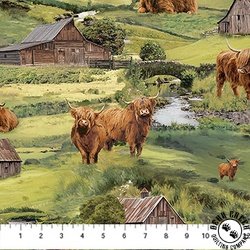 Northcott Highland Home Highland Scenic Green/Multi Northcott Highland Home Highland Scenic Green/Multi